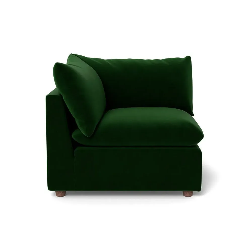 Corner Sofa Unit - Green, Smart Velvet image
