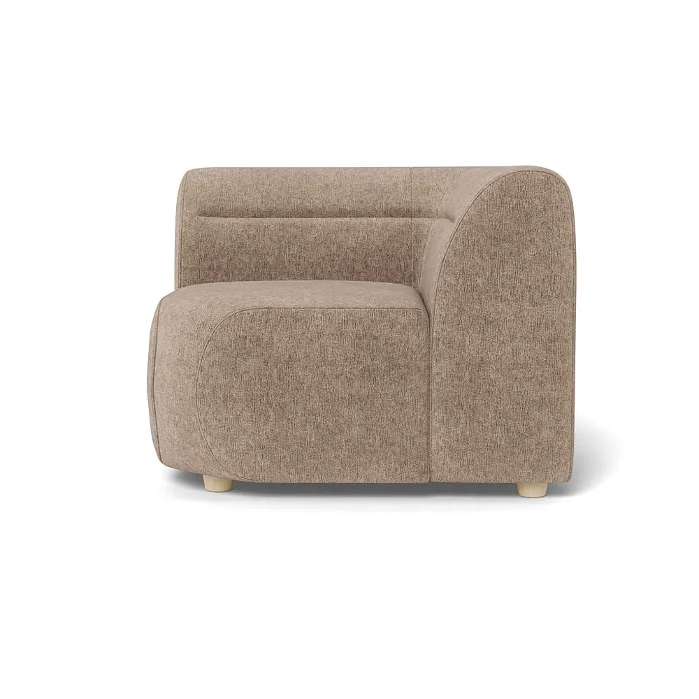 Corner Sofa Unit - Natural, Boucle Velvet