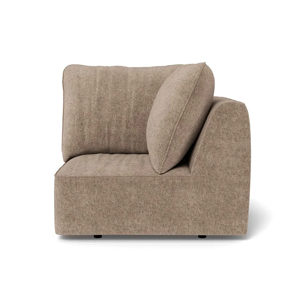 Corner Sofa Unit - Natural, Boucle Velvet