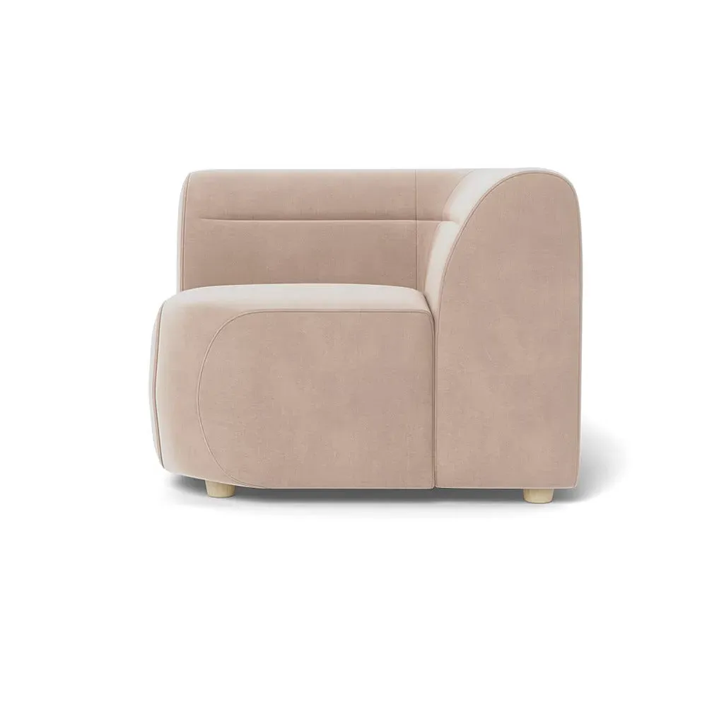 Corner Sofa Unit - Pebble, Smart Velvet