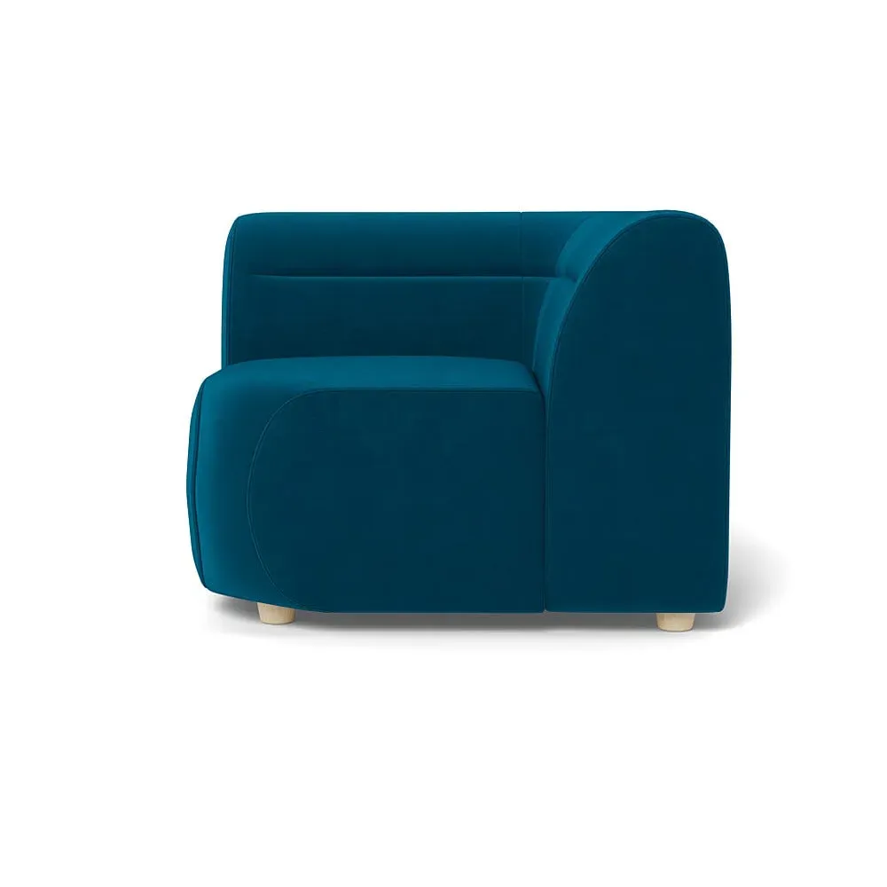 Corner Sofa Unit - Teal, Velvet