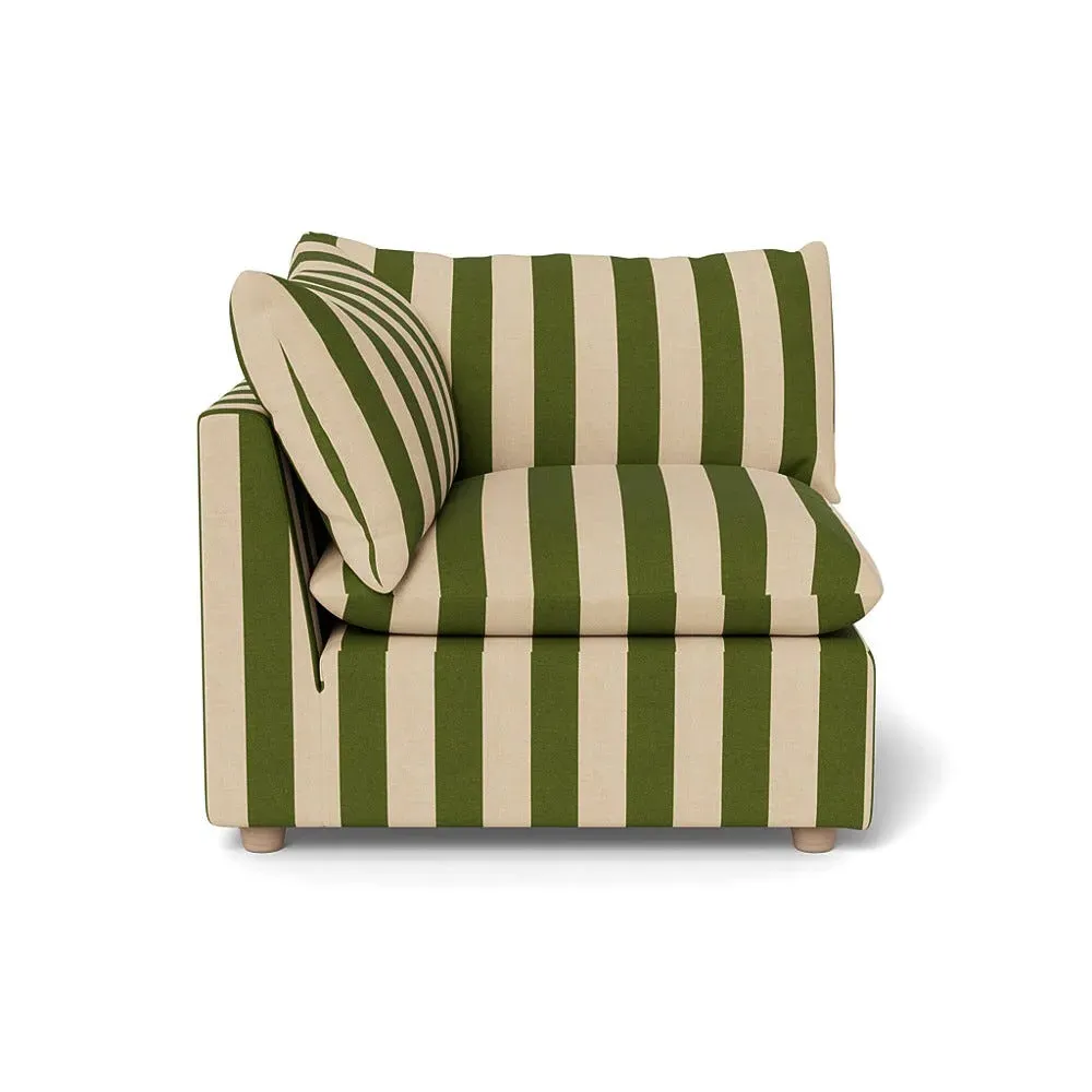 Corner Sofa Unit with Natural Beech Feet - Multi, Linen