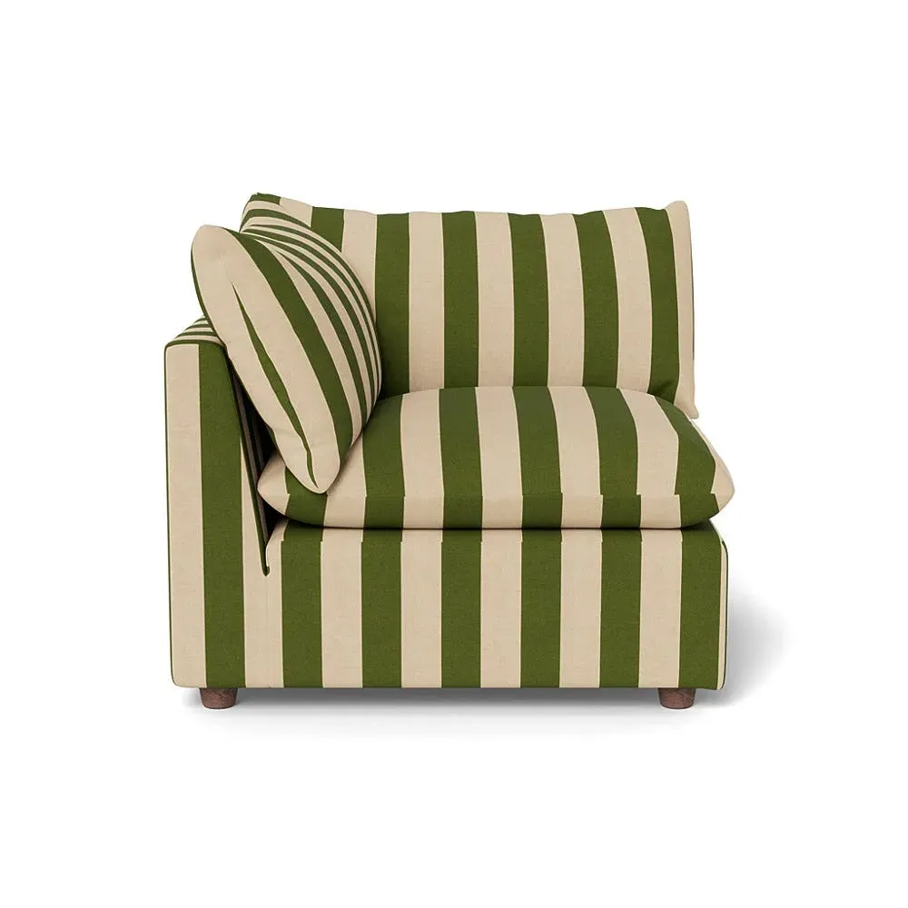 Corner Sofa Unit with Walnut Feet - Multi, Linen