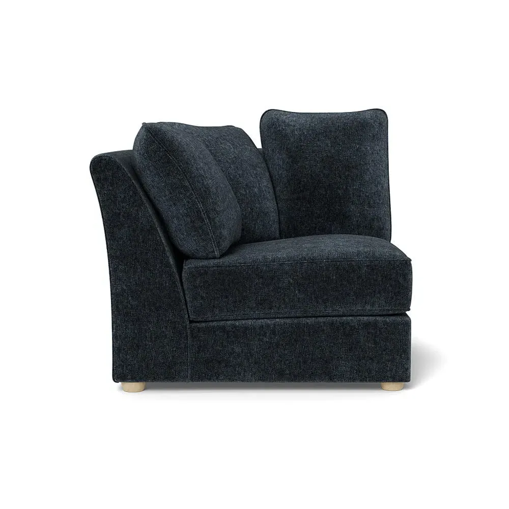 Corner Unit RHF - Blue, Boucle Velvet