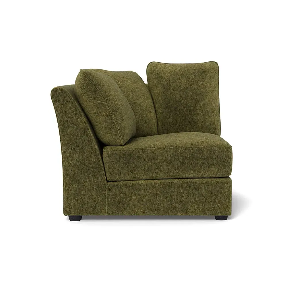 Corner Unit RHF - Green, Boucle Velvet