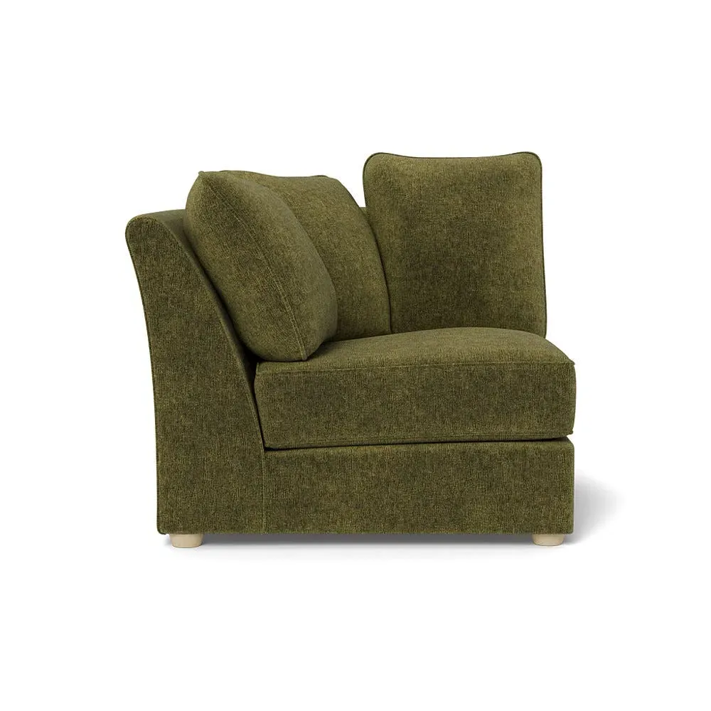 Corner Unit RHF - Green, Boucle Velvet