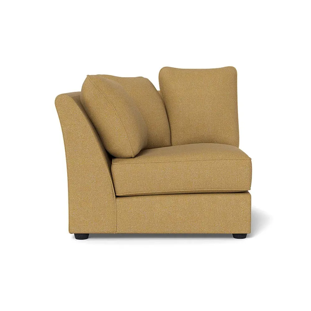 Corner Unit RHF - Yellow, Boucle Tweed
