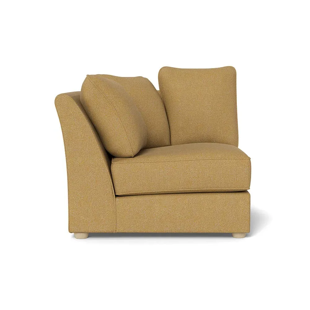 Corner Unit RHF - Yellow, Boucle Tweed