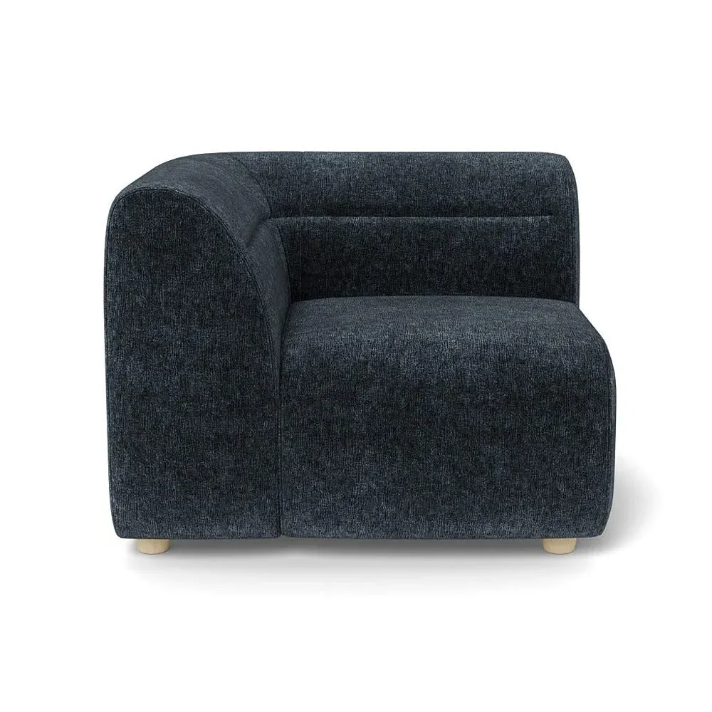 Corner Unit Right Module - Blue, Boucle Velvet