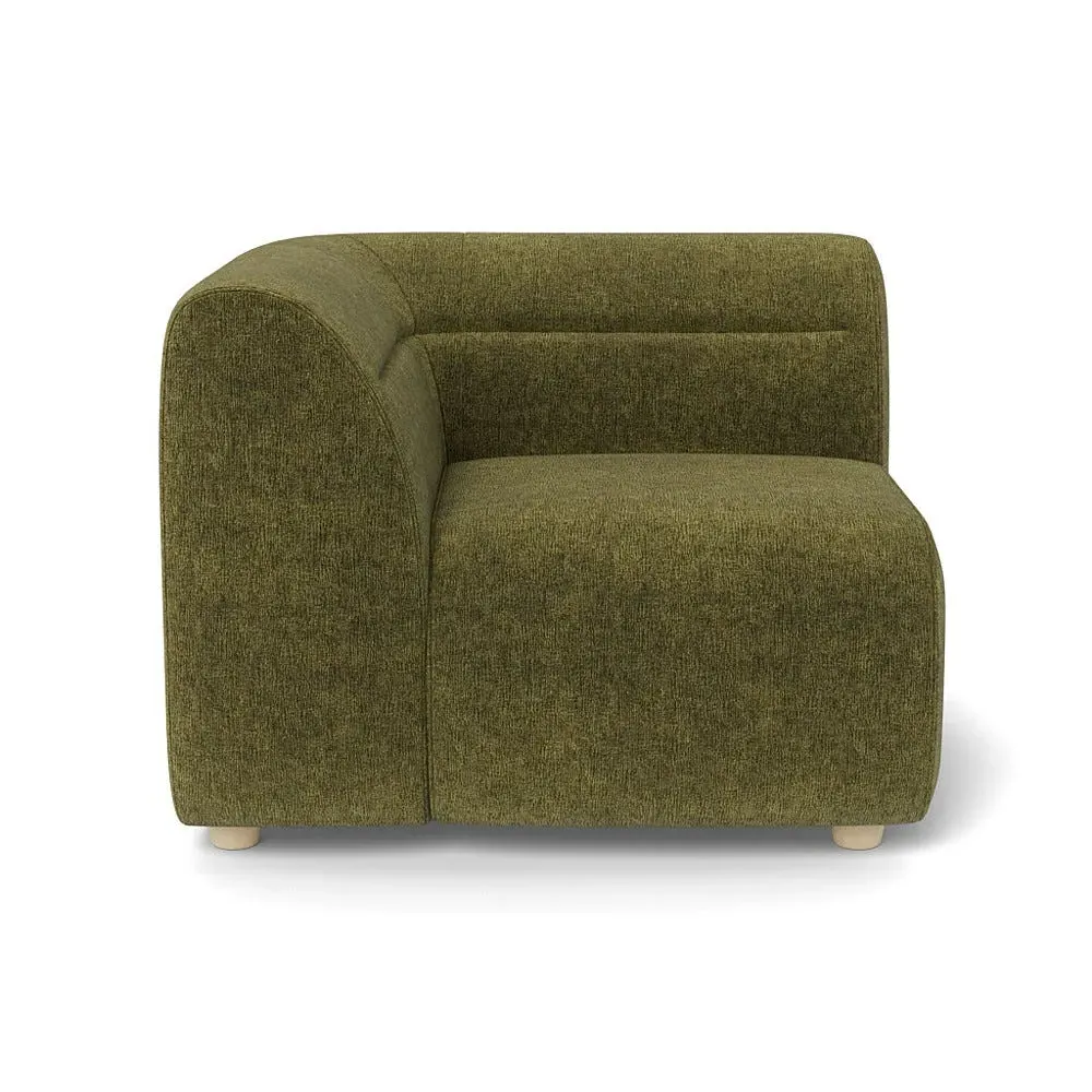 Corner Unit Right Module - Green, Boucle Velvet