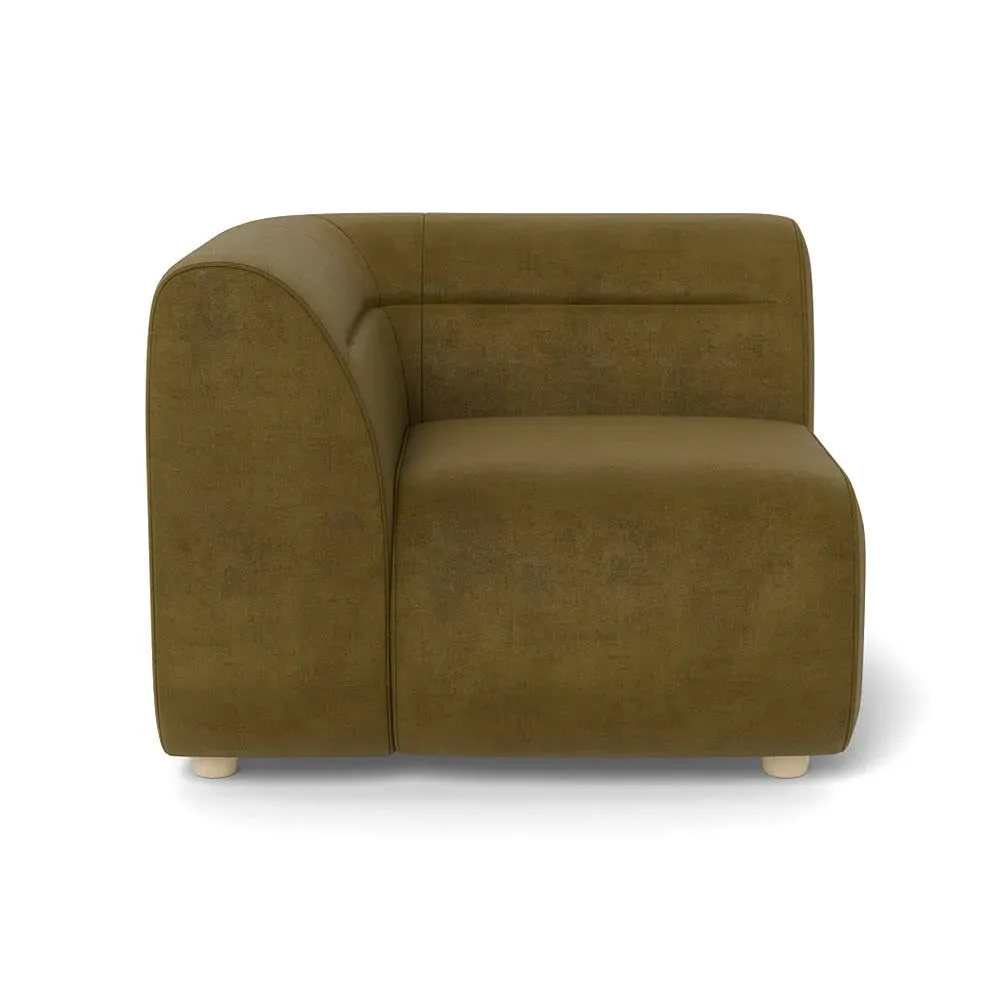 Corner Unit Right Module - Green, Smart Luxe Velvet