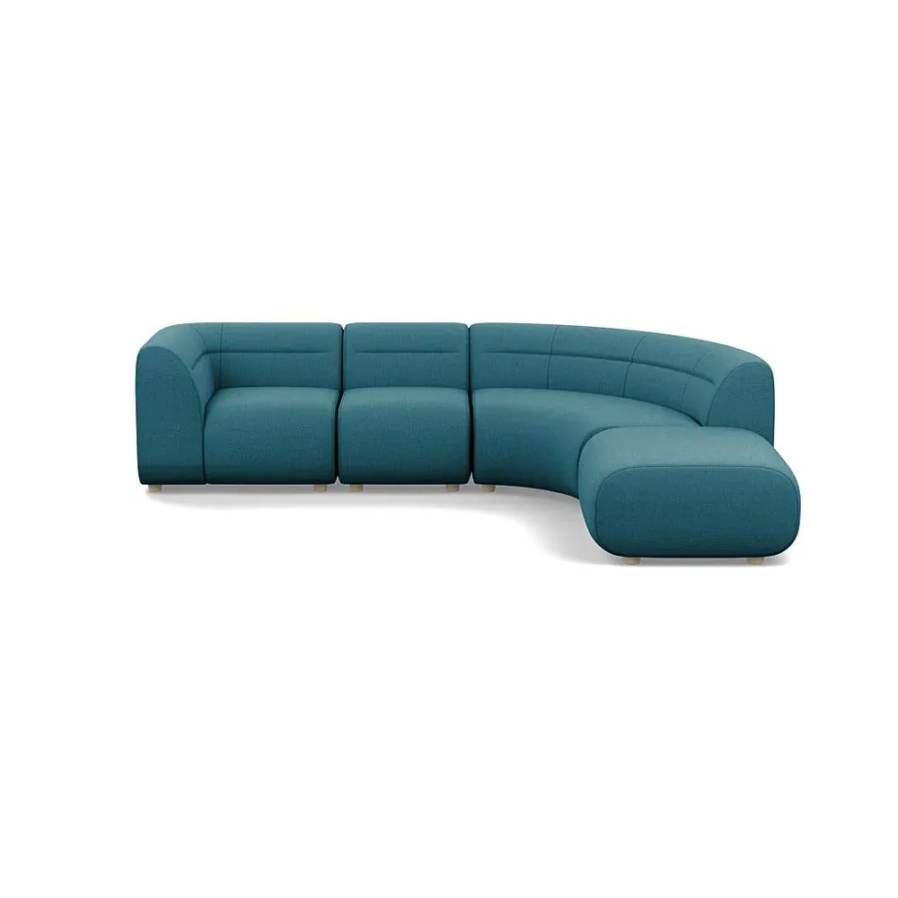 Curved Corner Sofa Left Hand Facing - Cadet, Cotton image