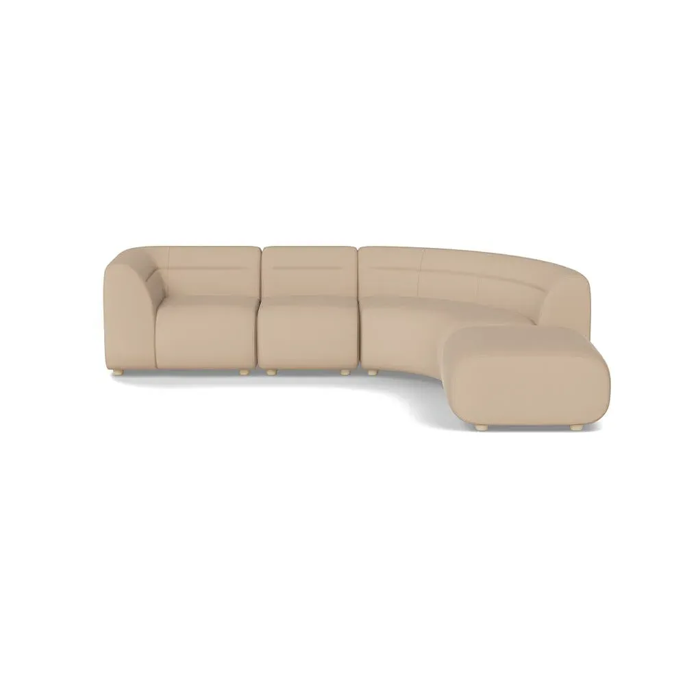 Curved Corner Sofa Left Hand Facing - Natural, Linen