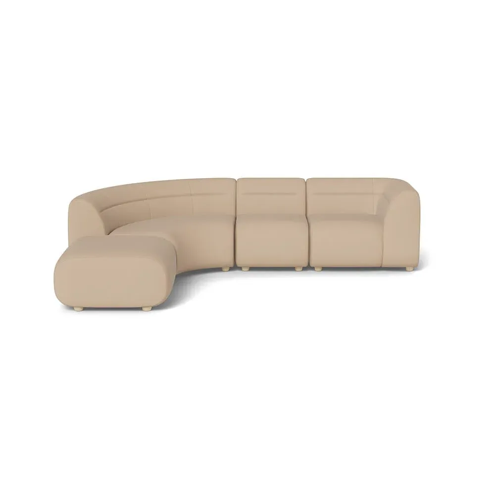 Curved Corner Sofa Right Hand - Natural, Linen