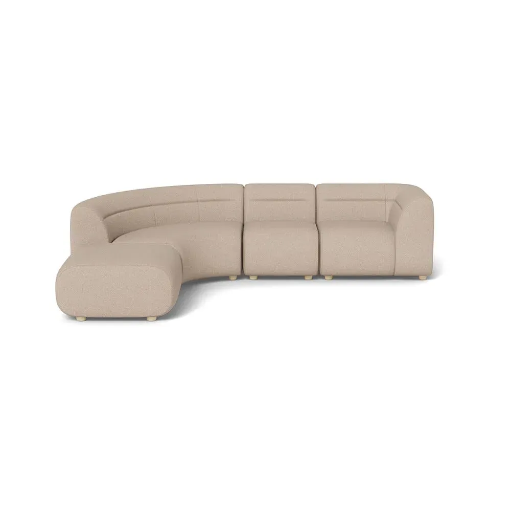 Curved Corner Sofa Right Hand - Natural, Tweed