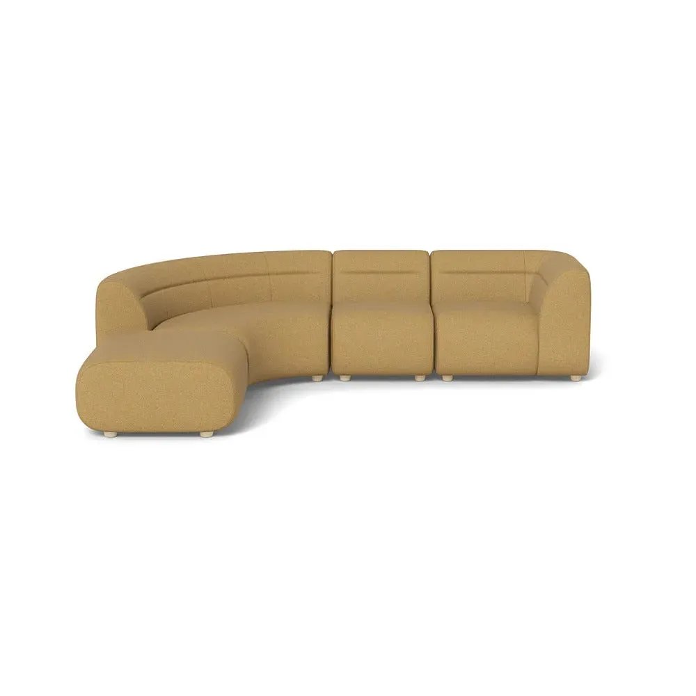Curved Corner Sofa Right Hand - Yellow, Boucle