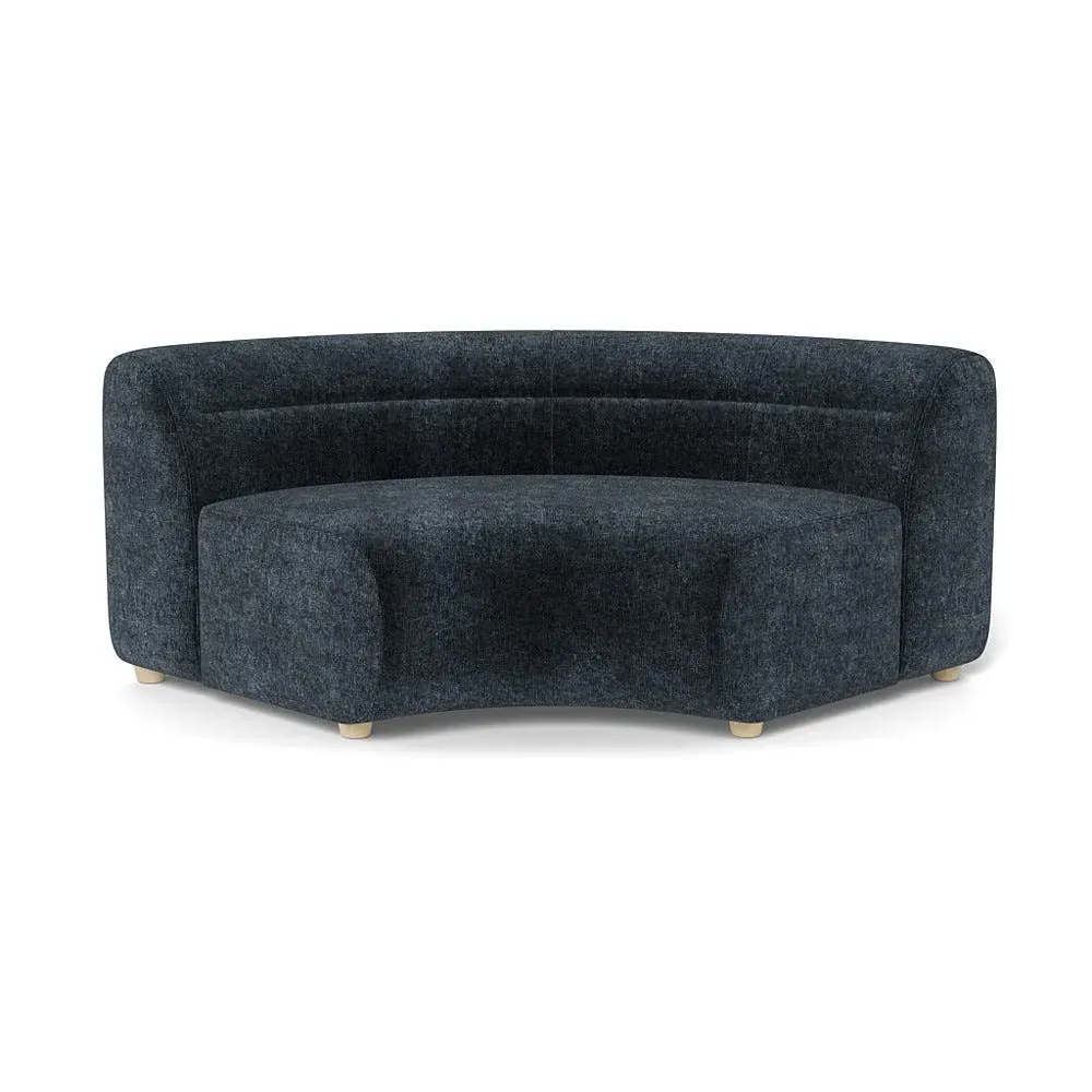 Curved Corner Unit Module - Blue, Boucle Velvet