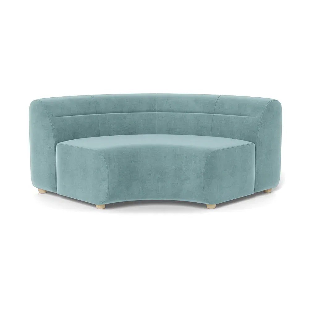Curved Corner Unit Module - Blue, Smart Luxe Velvet