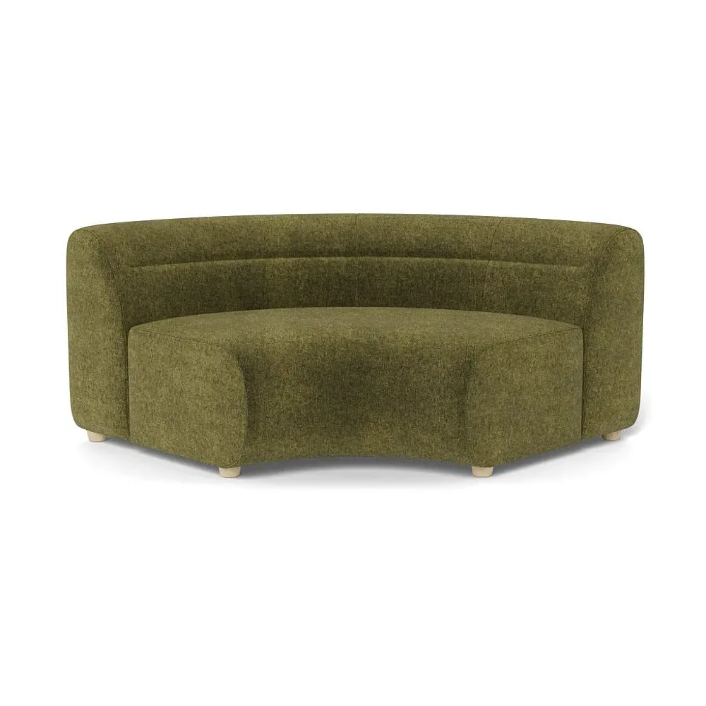 Curved Corner Unit Module - Green, Boucle Velvet