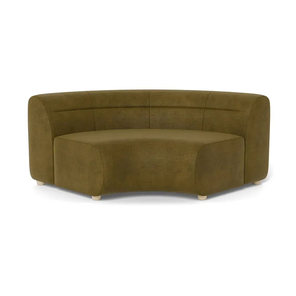 Curved Corner Unit Module - Green, Smart Luxe Velvet