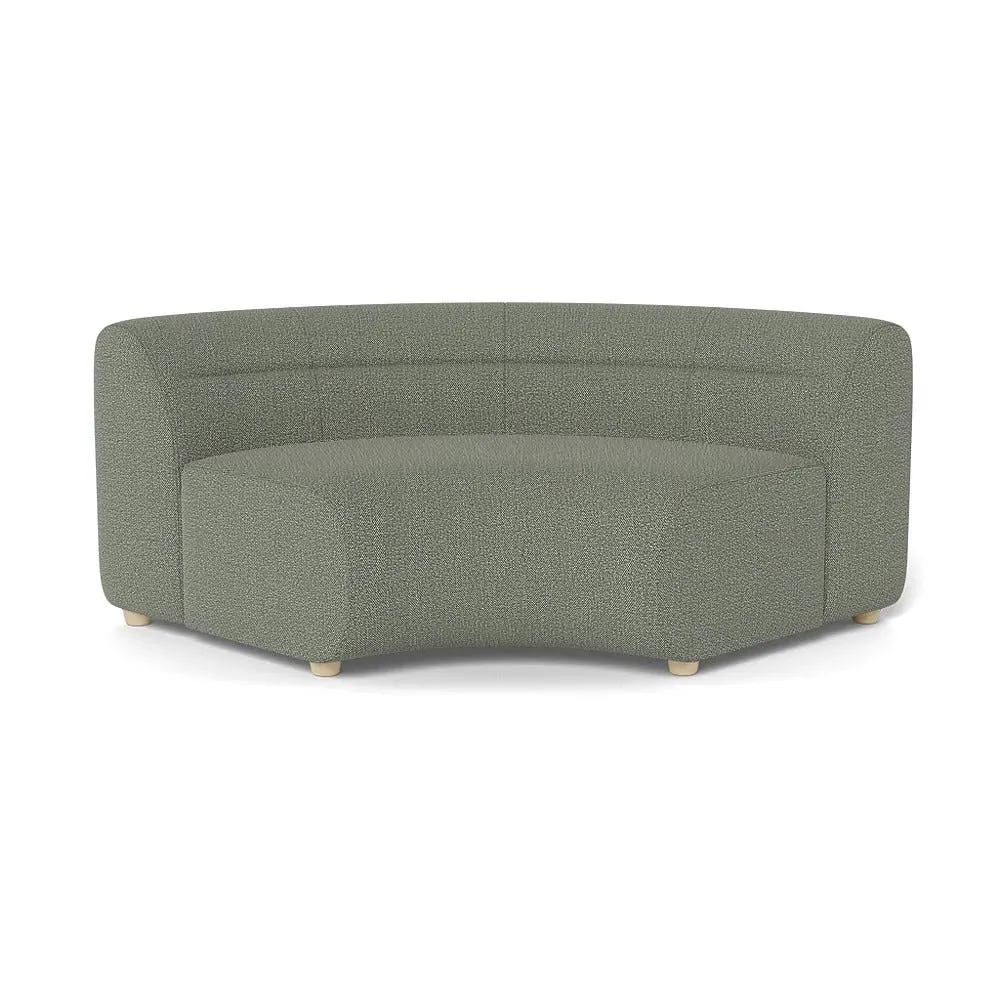 Curved Corner Unit Module - Grey, Boucle Tweed