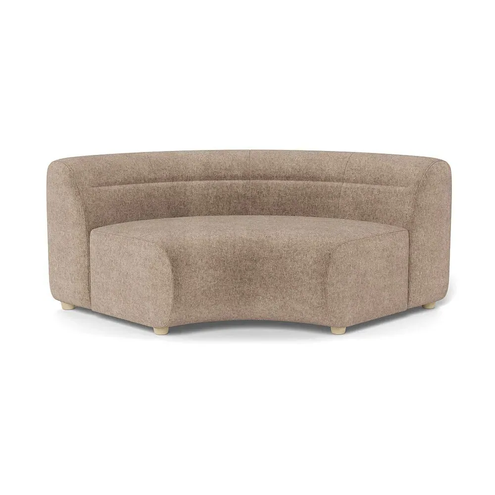 Curved Corner Unit Module - Natural, Boucle Velvet