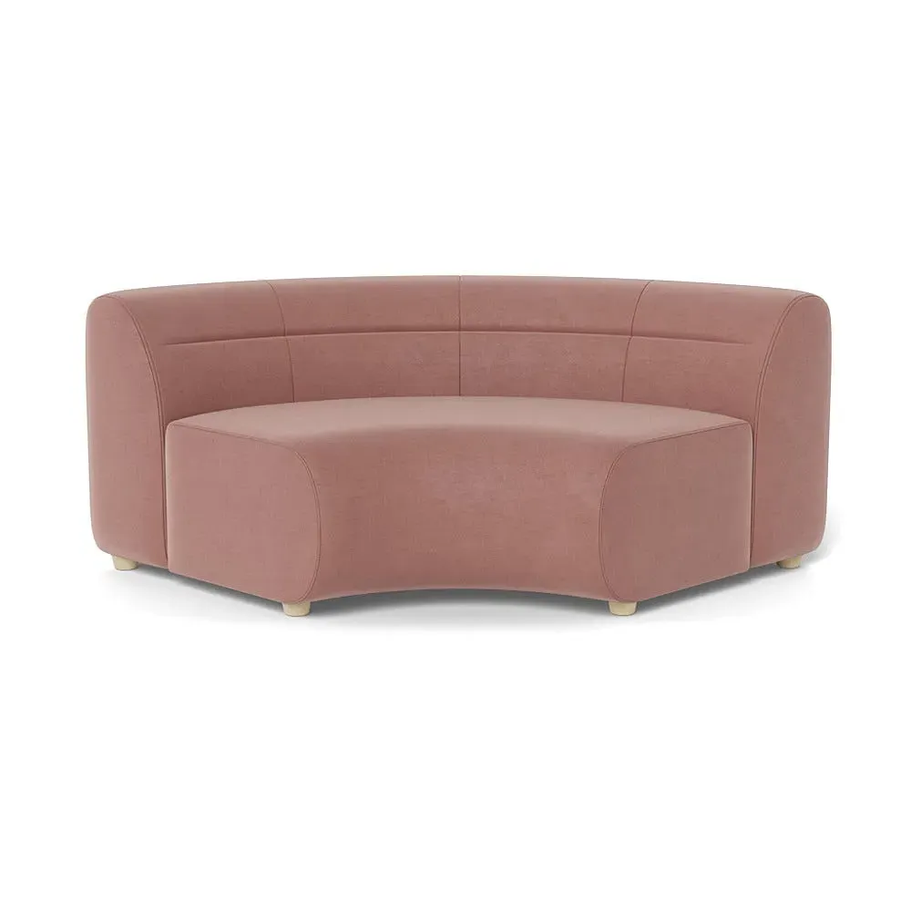 Curved Corner Unit Module - Pink, Smart Luxe Velvet