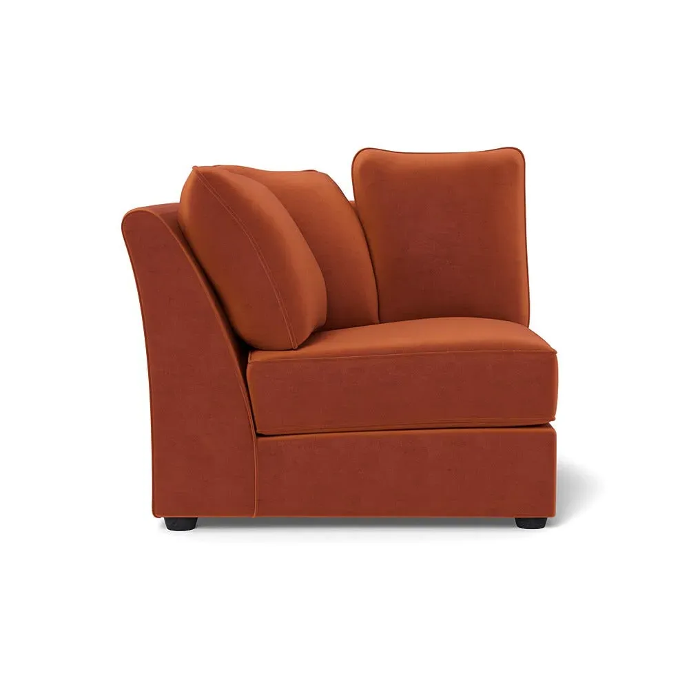 Curved Corner Unit RHF - Brown, Cotton Velvet