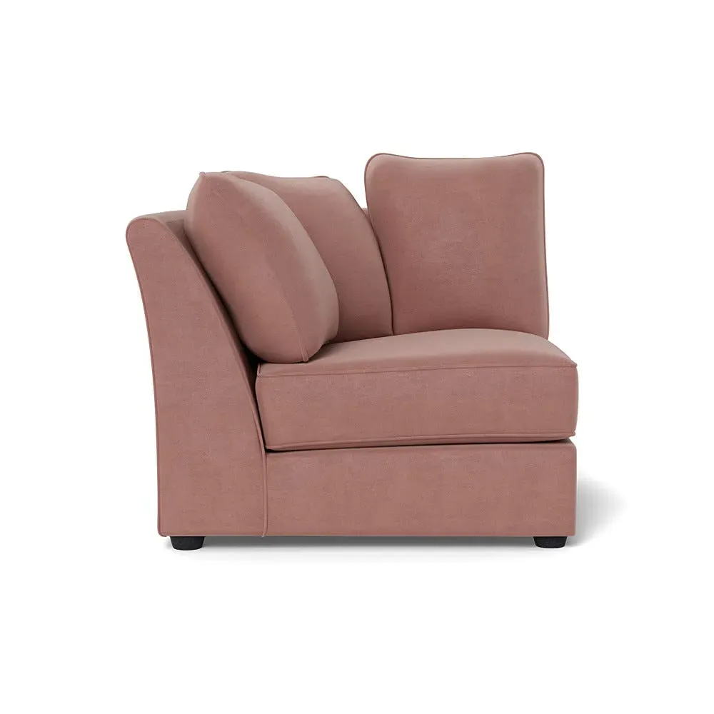 Curved Corner Unit RHF - Pink, Luxe Velvet