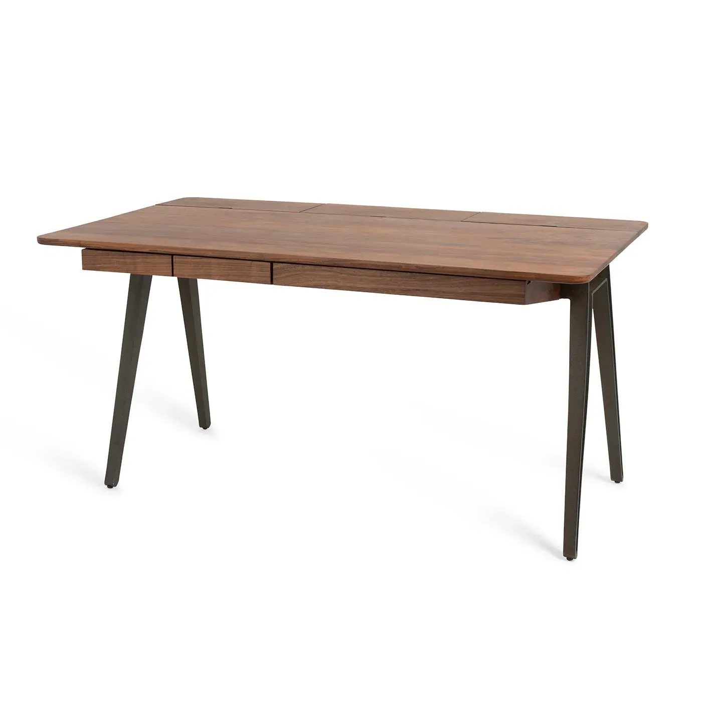Desk with Drawers - Dark Wood, Walnut