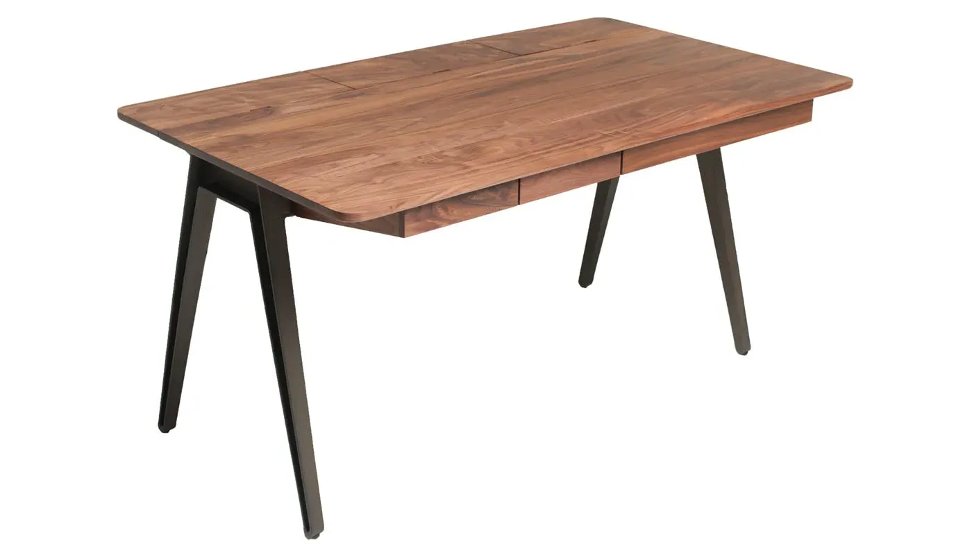 Desk with Drawers - Dark Wood, Walnut image