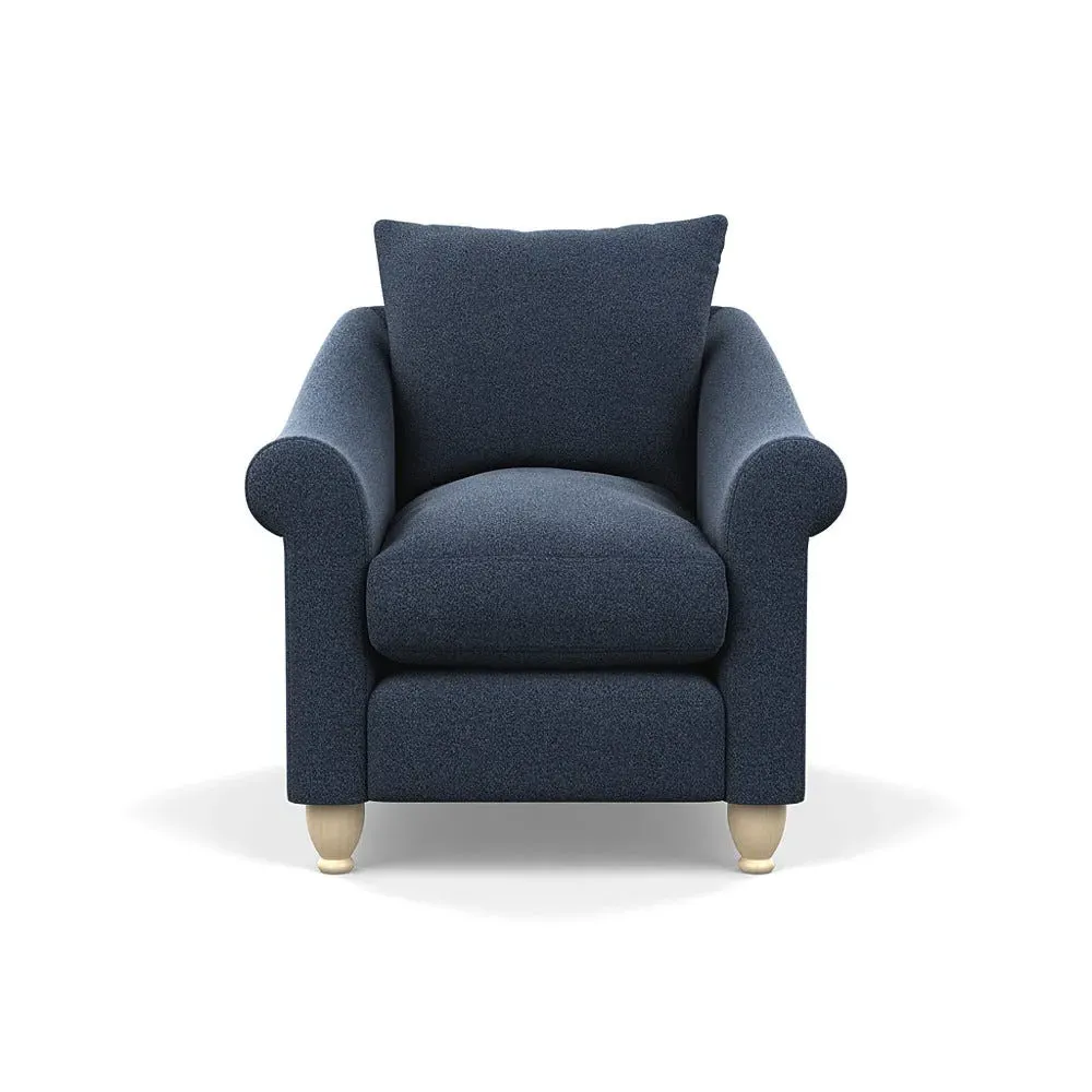 Devon Armchair - Blue, Boucle