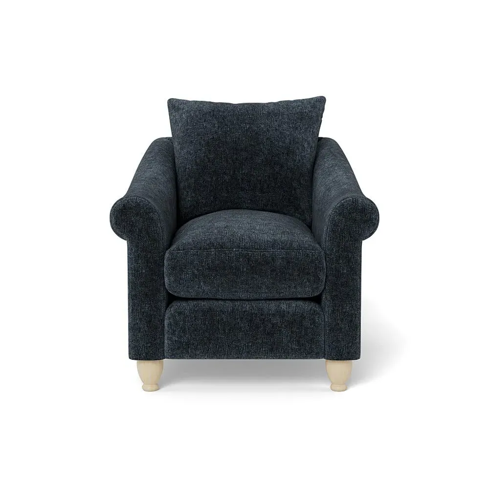 Devon Armchair - Blue, Boucle