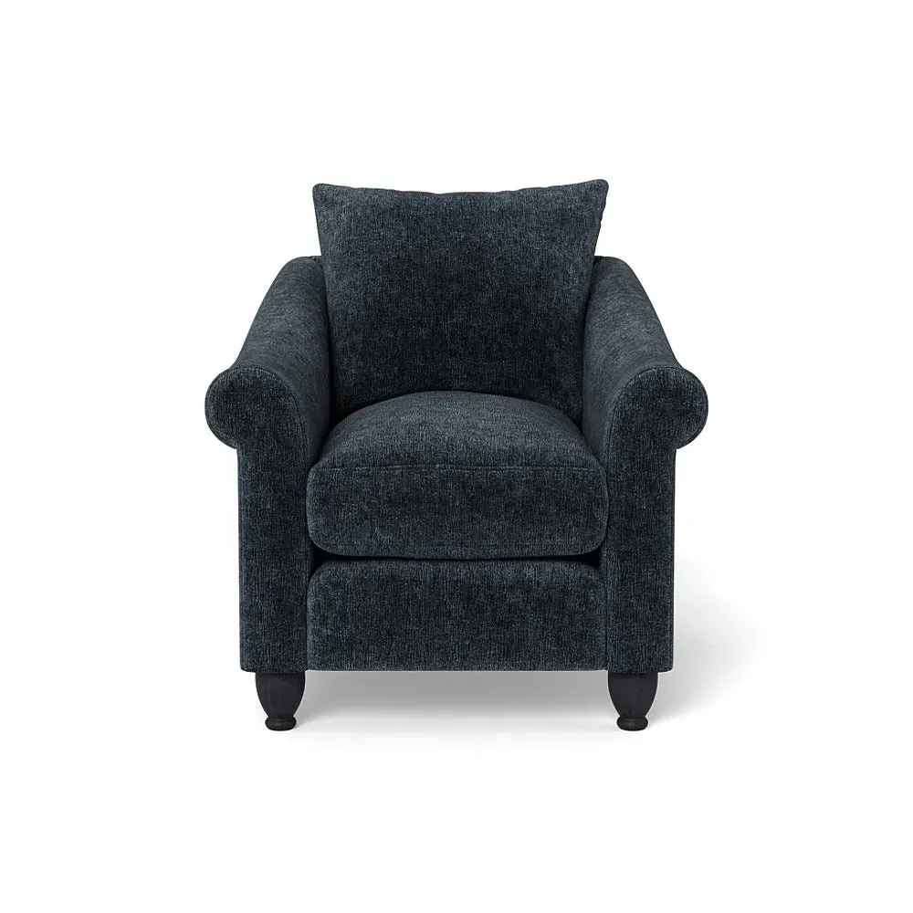 Devon Armchair - Blue, Boucle
