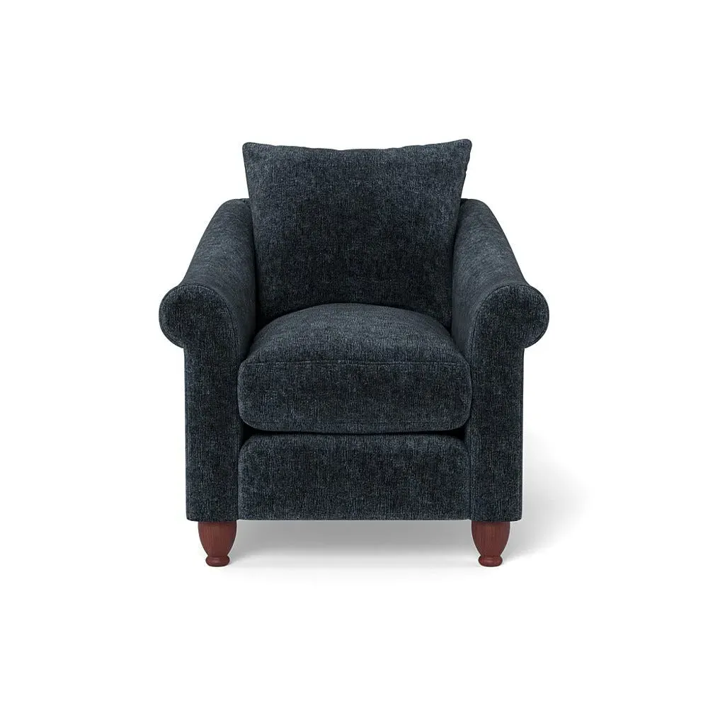 Devon Armchair - Blue, Boucle