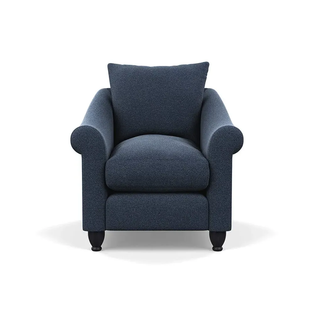 Devon Armchair - Blue, Boucle