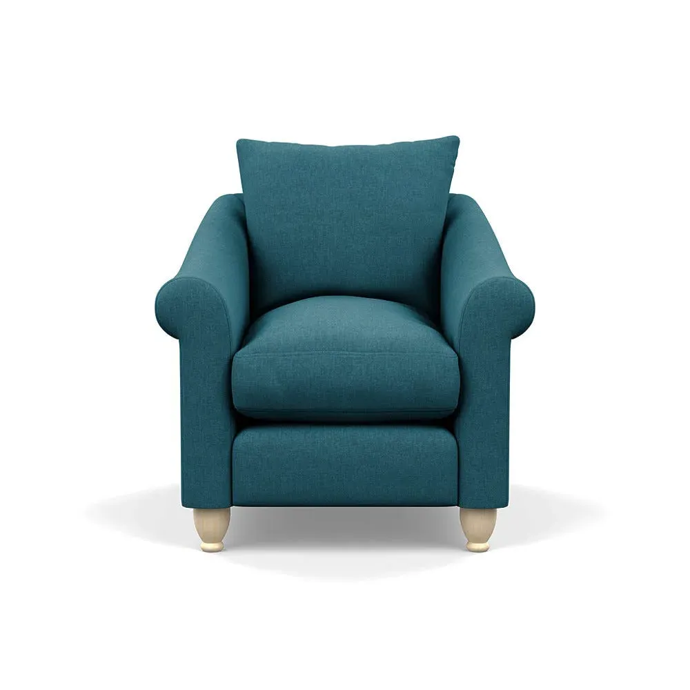 Devon Armchair - Blue, Brushed Cotton image