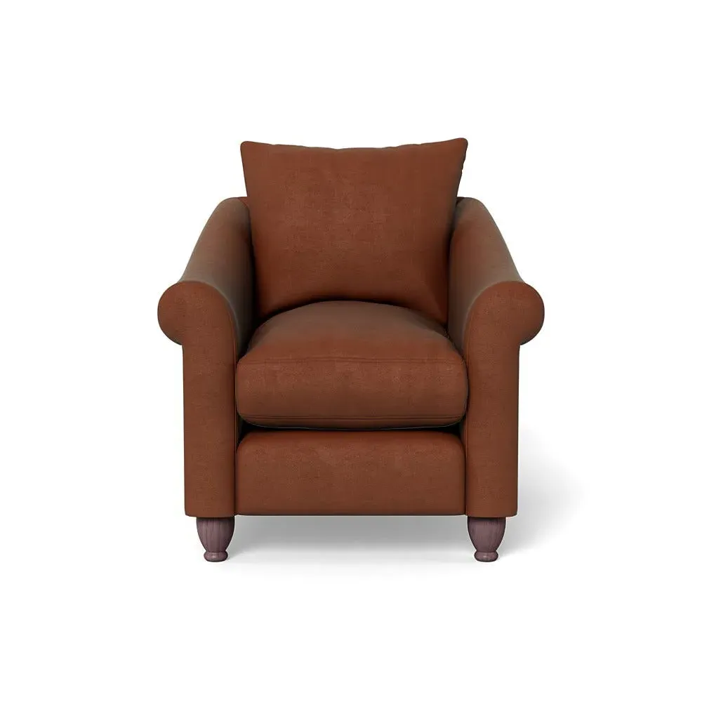 Devon Armchair - Brown, Velvet