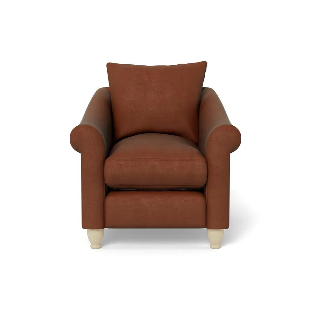 Devon Armchair - Brown, Velvet