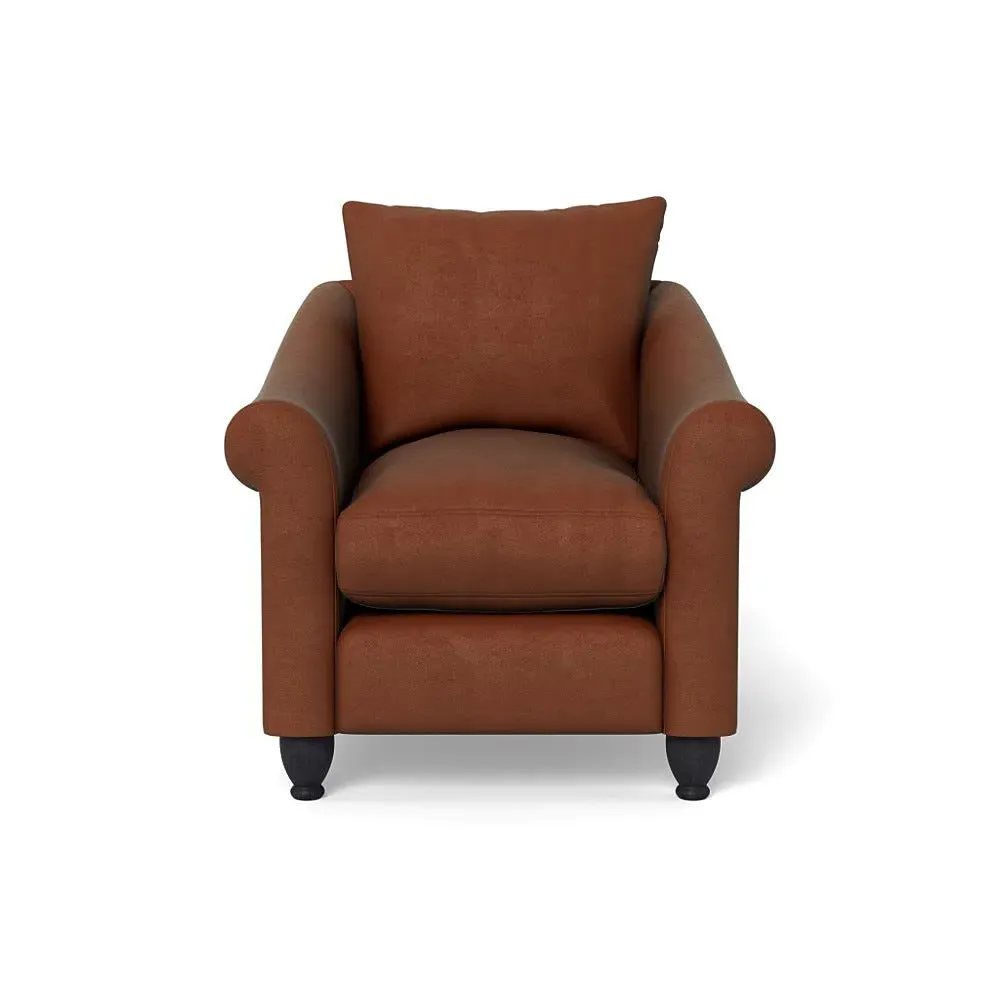 Devon Armchair - Brown, Velvet