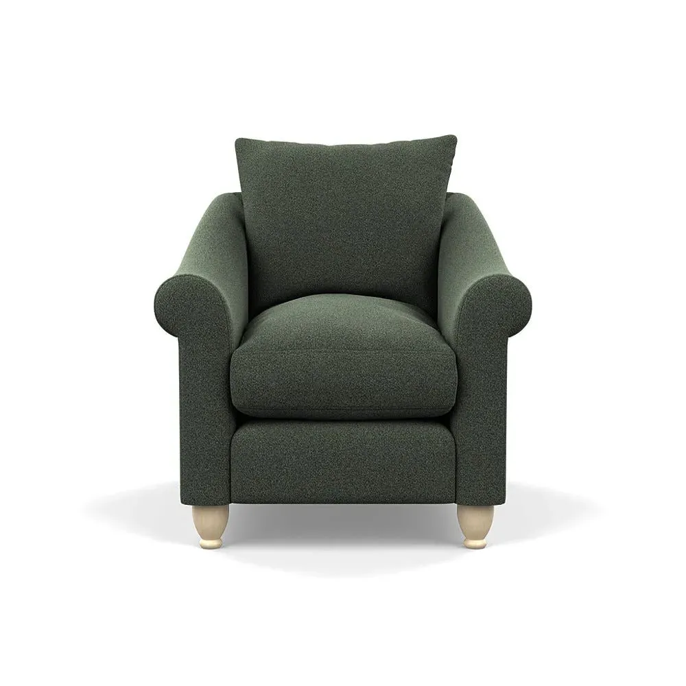 Devon Armchair - Green, Boucle