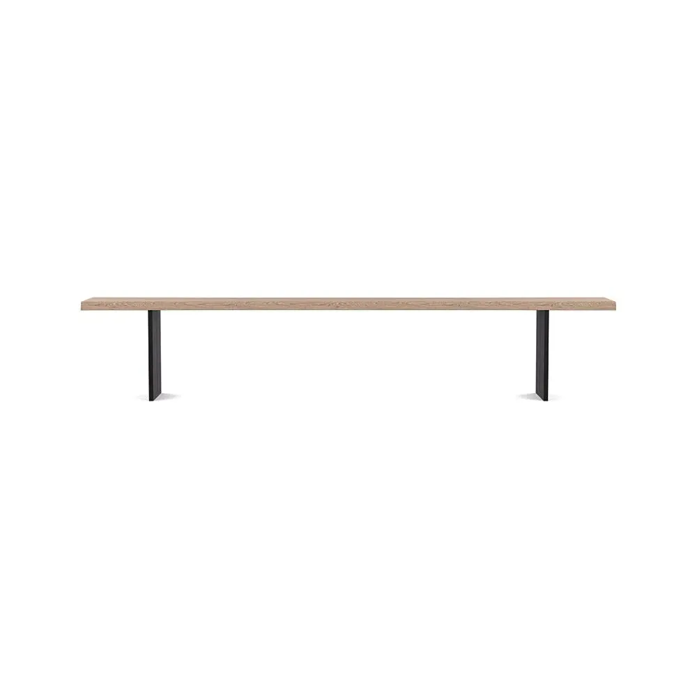 Dining Bench with Black Legs - Grey, Wood