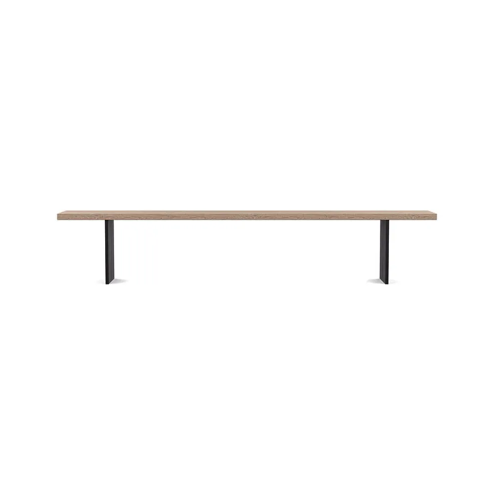 Dining Bench with Black Legs - Grey, Wood