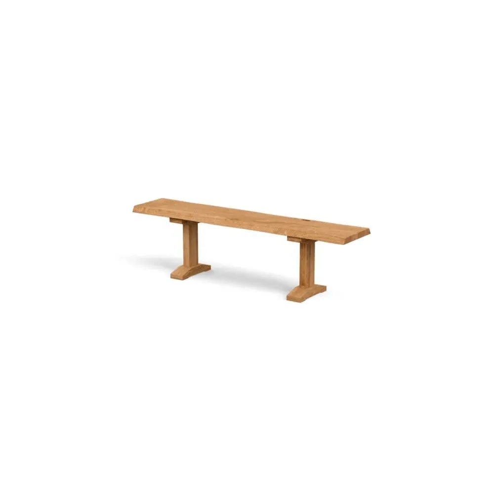 Dining Bench with Natural Edge - Natural, Oak