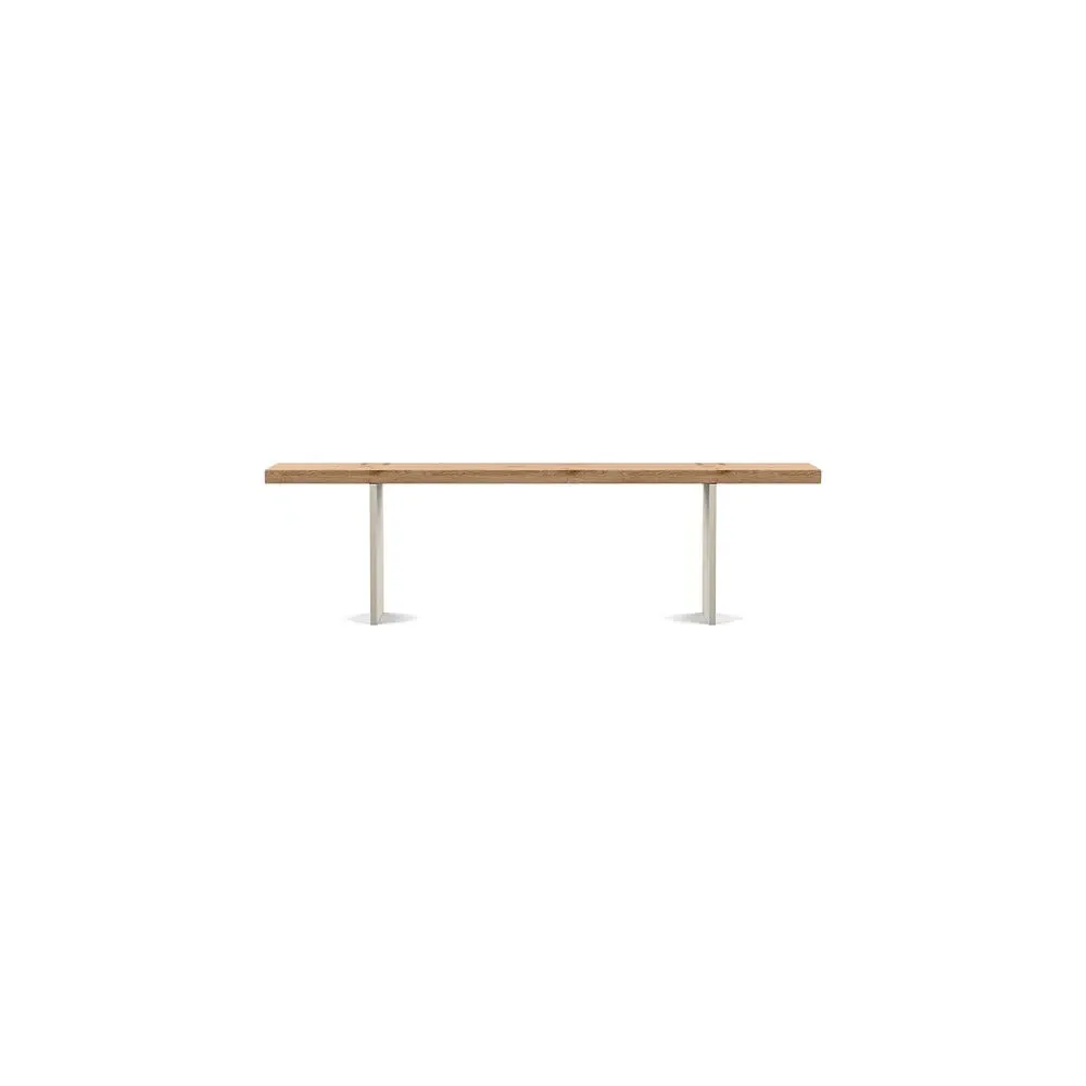 Dining Bench with Steel Legs - Blonde Oak, Wood image