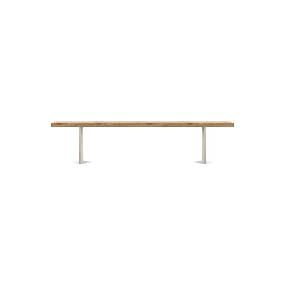 Dining Bench with Steel Legs - Blonde Oak, Wood