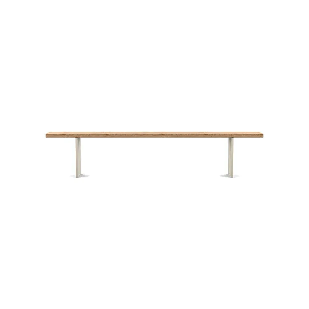 Dining Bench with Steel Legs - Blonde Oak, Wood