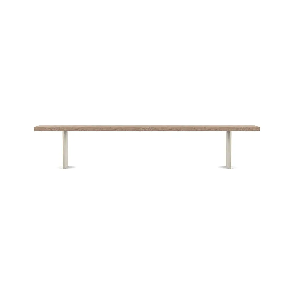 Dining Bench with Steel Legs - Grey, Wood