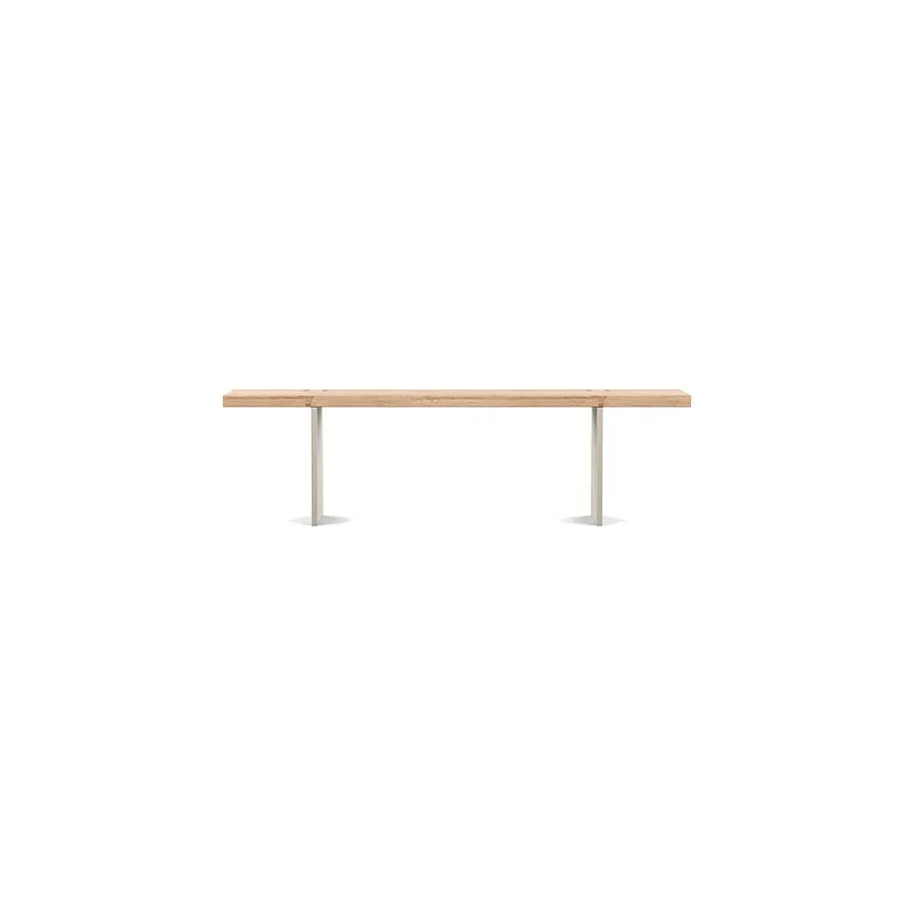 Dining Bench with Steel Legs - Oak, Wood