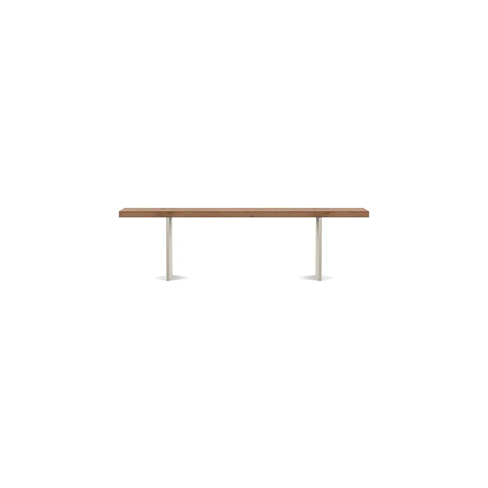 Dining Bench with Steel Legs - Oak, Wood